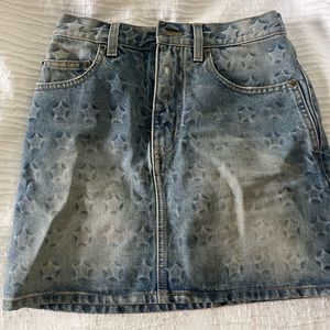 YSL denim star skirt